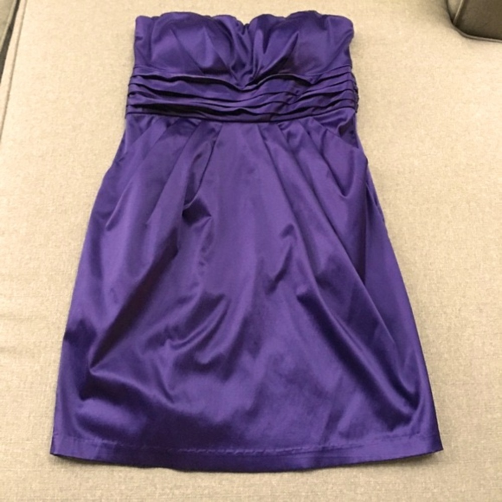 Purple Pocketed Cocktail Dress